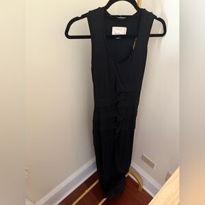 Black Ruffle Sleeveless Dress